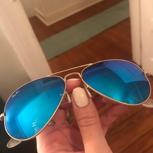 Blue mirrored lens Ray Bans